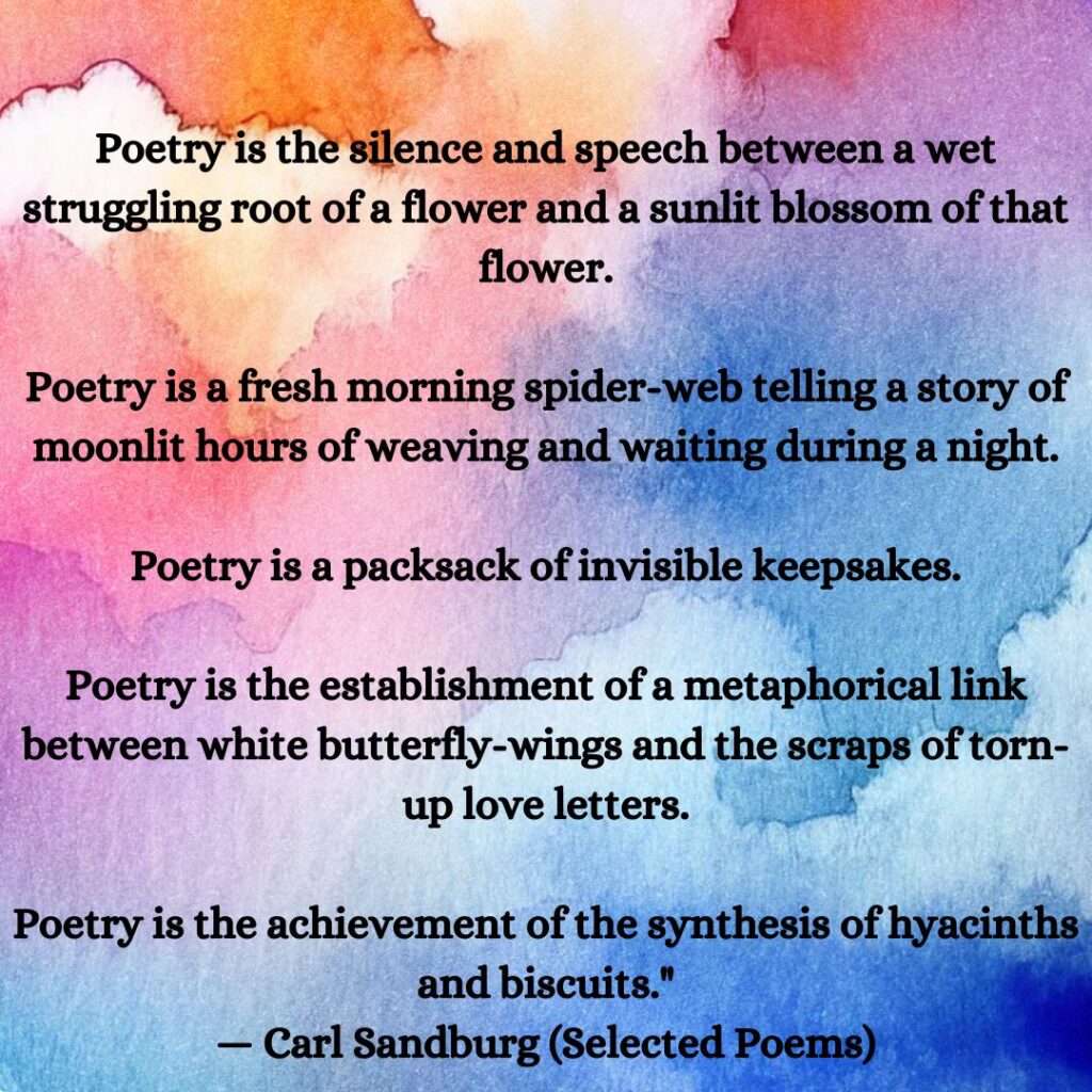 Definitions of Poetry by C. Sandburg